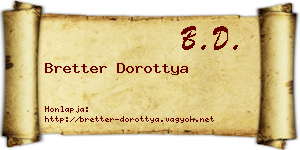 Bretter Dorottya névjegykártya